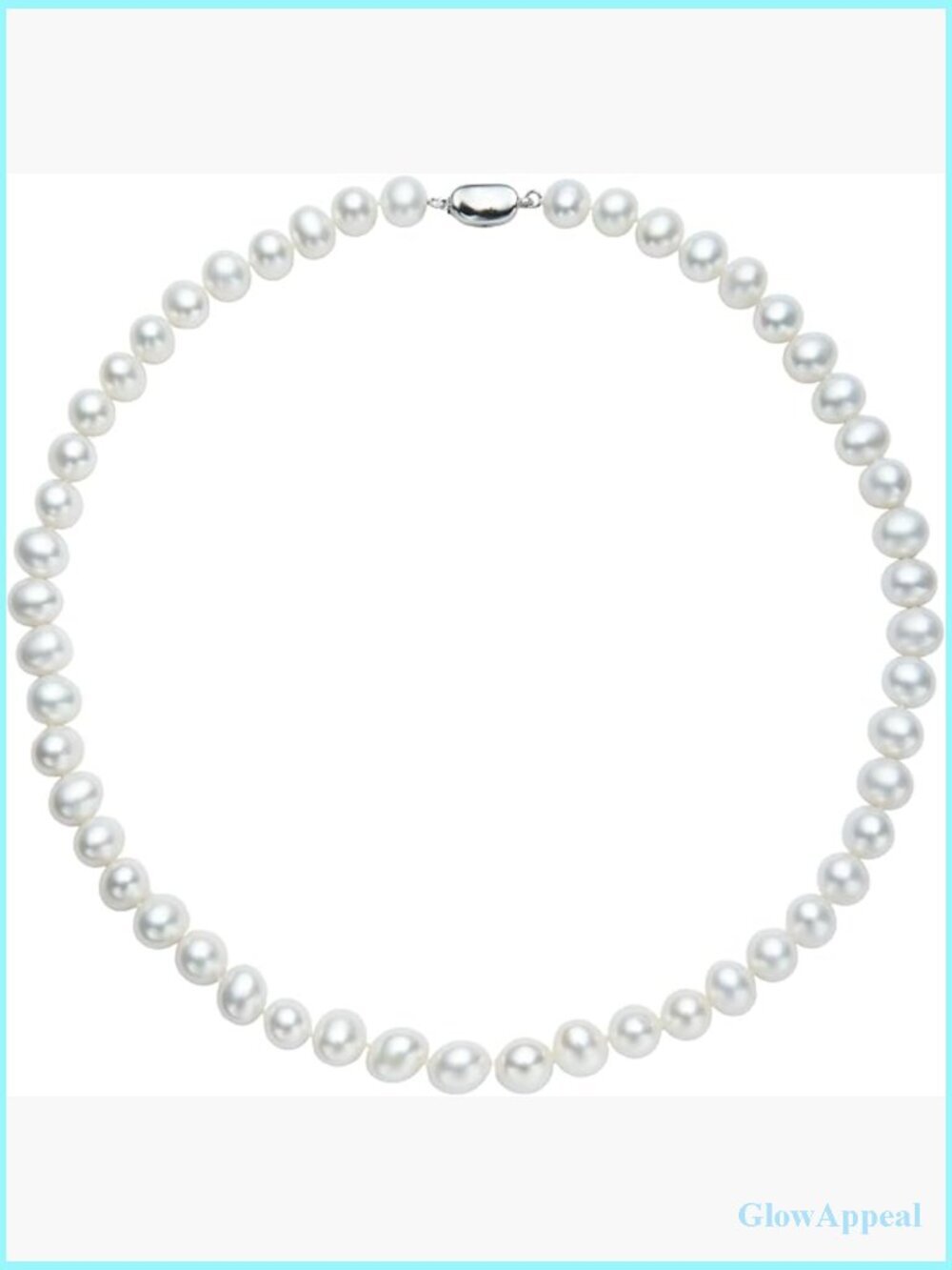 Freshwater Pearl Strand Necklace 17" 8mm Sterling Silver Clasp